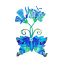  מתכת קטן פרפרים  כחול